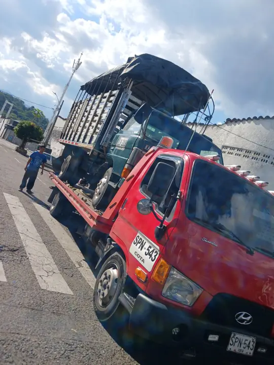 Grúa con volqueta